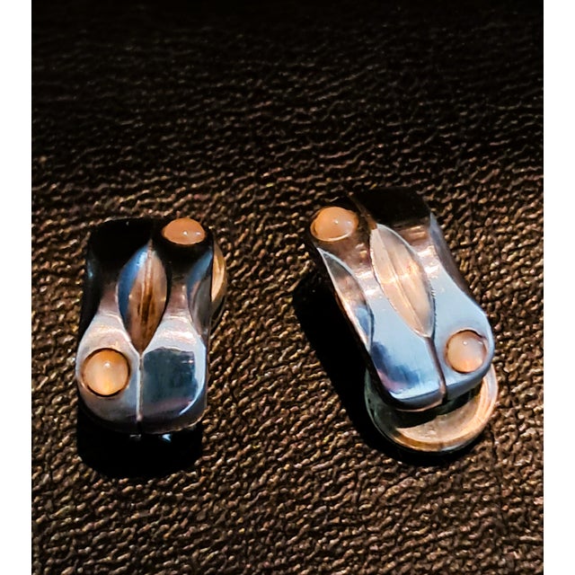 Vintage Ear Clips in Sterling Silver by Maria Berntsen for Georg Jensen, 1990s, Set of 2 For Sale - Image 11 of 12