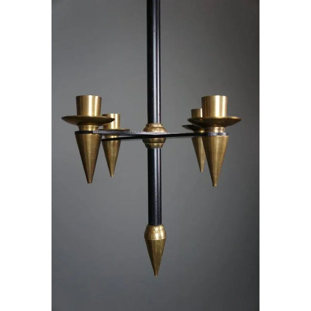 Candelabra in Black Metal and Brass attributed to Gio Ponti For Sale - Image 6 of 9