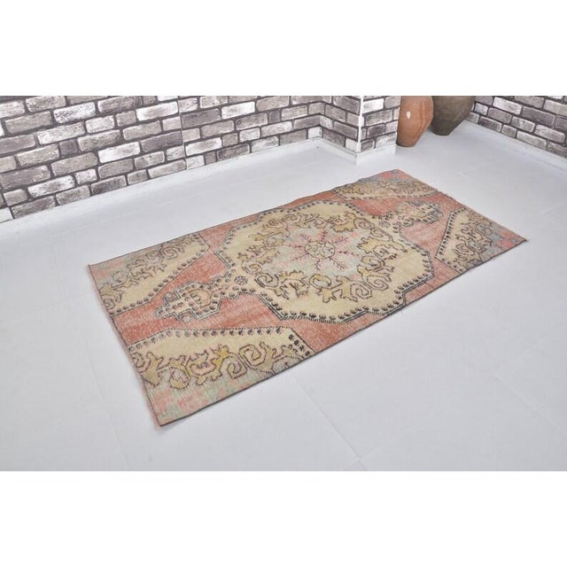 1960s Handmade wool and cotton rug in Turkish Anatolian Small Rug, Vintage Doormat Rug, Turkish Decorative Rug, Handmade...