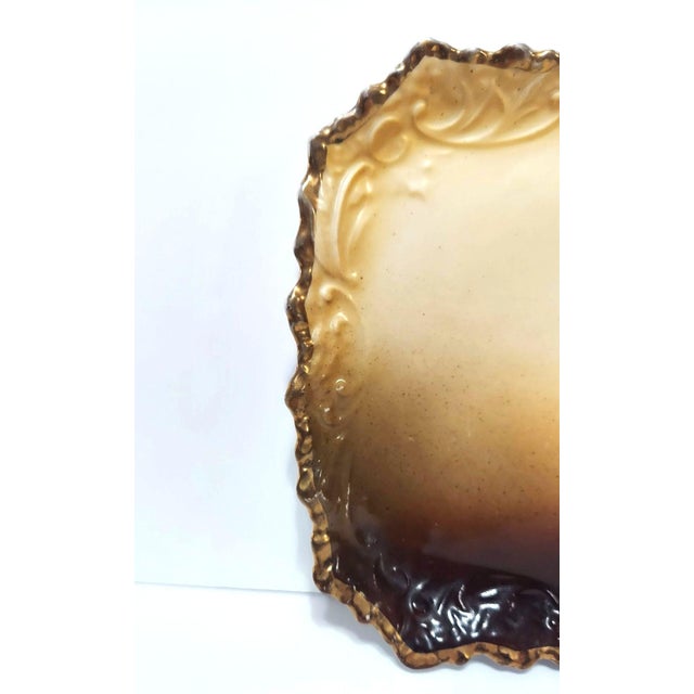 Antique Tray Portrait Curly Auburn Hair Lady Vettori Dresser Dish Austria Porcelain For Sale - Image 9 of 9