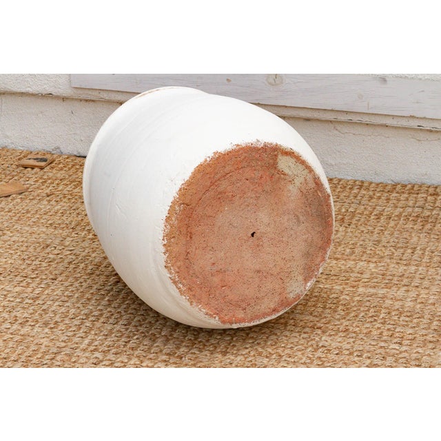 Ceramic 19" Dm Chalk White Mediterranean Urn Planter For Sale - Image 7 of 8