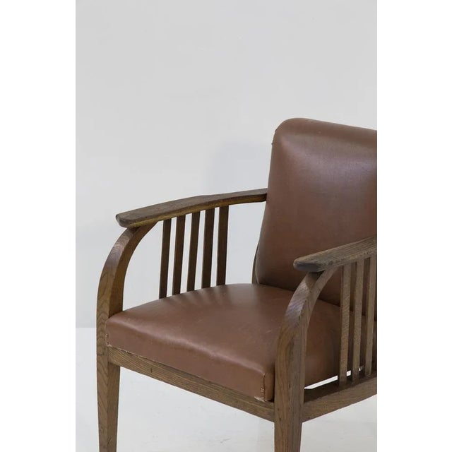 Vintage Leather Armchair attributed to Jocob & Josef Kohn, 1920s For Sale - Image 3 of 12
