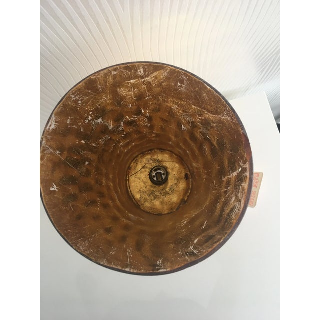 20th Century Lamp With Painted Gold Glass Shade For Sale - Image 4 of 5