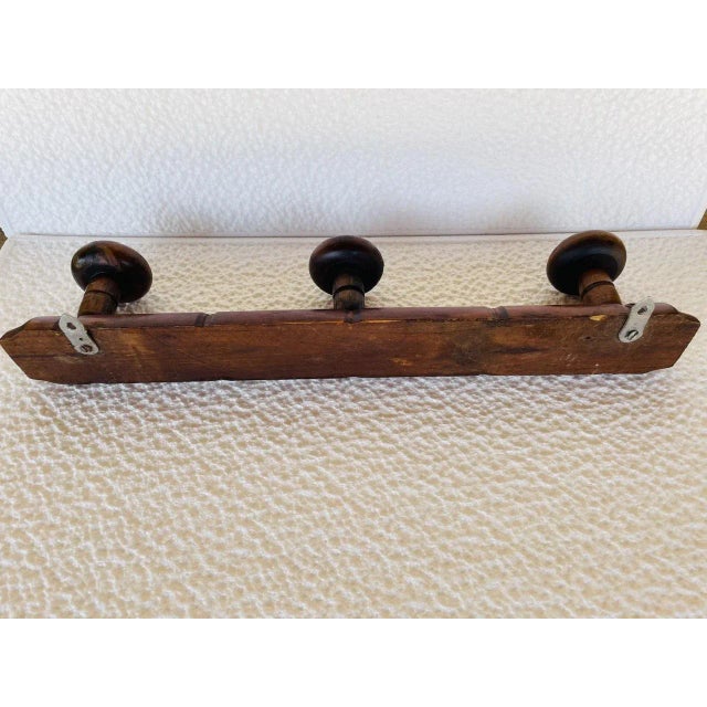 Mid-Century Modern Faux Bamboo Wall Mounted Coat Rack, 1940s For Sale - Image 11 of 12
