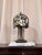 Metal Vintage Tiffany Style Floral Stained Glass Accent Table Lamp With Tree Trunk Base For Sale - Image 7 of 10