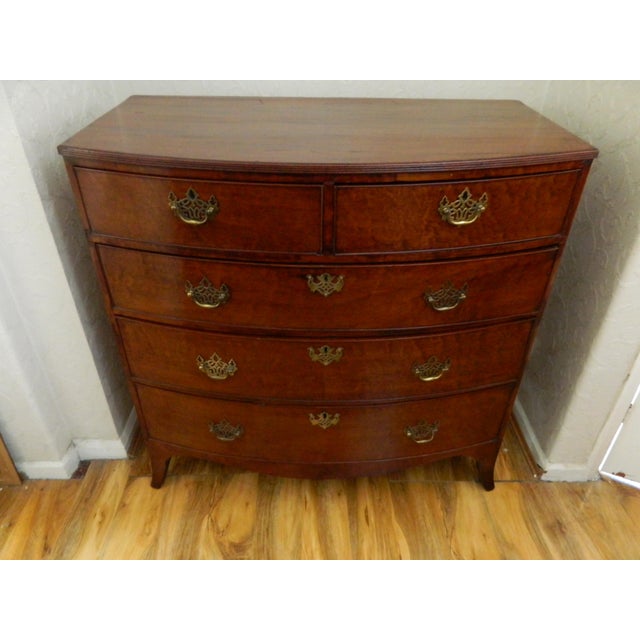Regency Mahogany Bow Front Chest of Drawers For Sale - Image 12 of 18