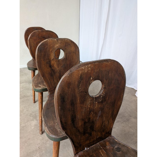 Vintage Brutalist Rustic Farmhouse Dining Chair, 1970s, Set of 4 For Sale - Image 16 of 18
