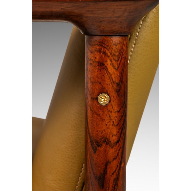 Set of Two (2) Rare Mid-Century Scandinavian Modern Arm Chairs in Solid Rosewood & Leather by De Klerk & Sons, Netherlands, C. 1960s For Sale - Image 11 of 13
