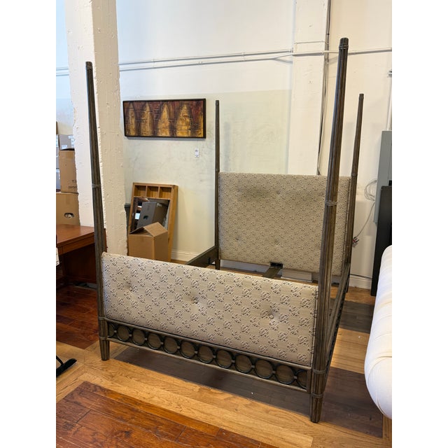 English Queen Size Orlando Diaz-Azcuy for McGuire Vendome Canopy Bed Frame For Sale - Image 3 of 12