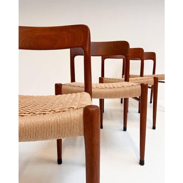 1960s Vintage Model 75 Chairs by Niels Møller for J.L. Møllers, 1960s, Set of 4 For Sale - Image 5 of 18