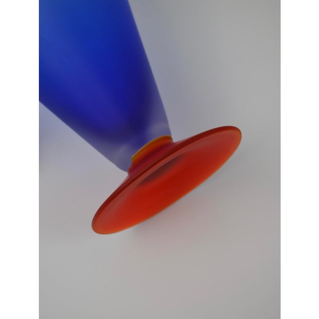 Vintage Art Frosted Glass Bottle, 1980s For Sale - Image 9 of 11