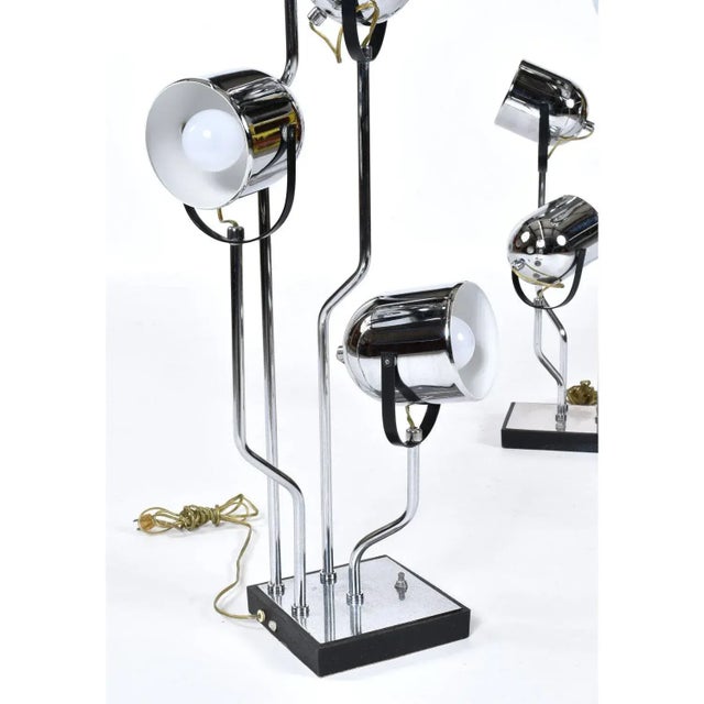 Pair Goffredo Reggiani Sonneman Style Italian Modern Spotlight Table Lamps For Sale - Image 9 of 13