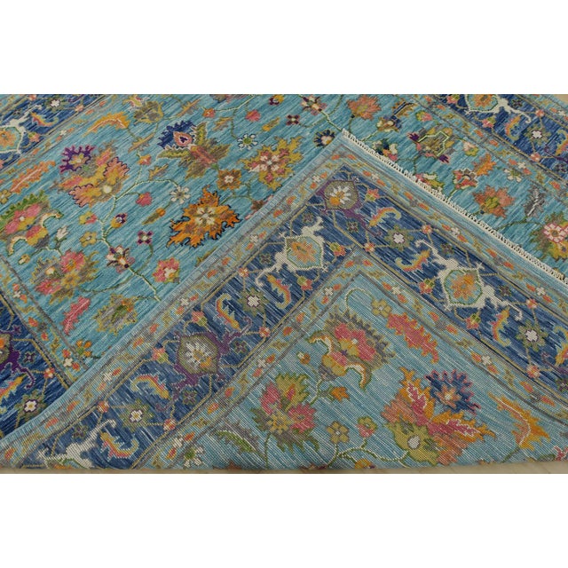 Anatolia Rug 7’11” X 9’10” Blue Wool Modern Hand-Knotted Oriental Carpet For Sale - Image 14 of 15