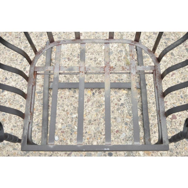 Metal Early 21st Century Meadowcraft Athens Wrought Iron Patio Lounge Chair. Attributed For Sale - Image 7 of 12