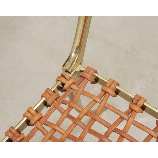 Pair of Brass Leather Strap Klismos Chairs by Sylvan S. F. For Sale - Image 17 of 18