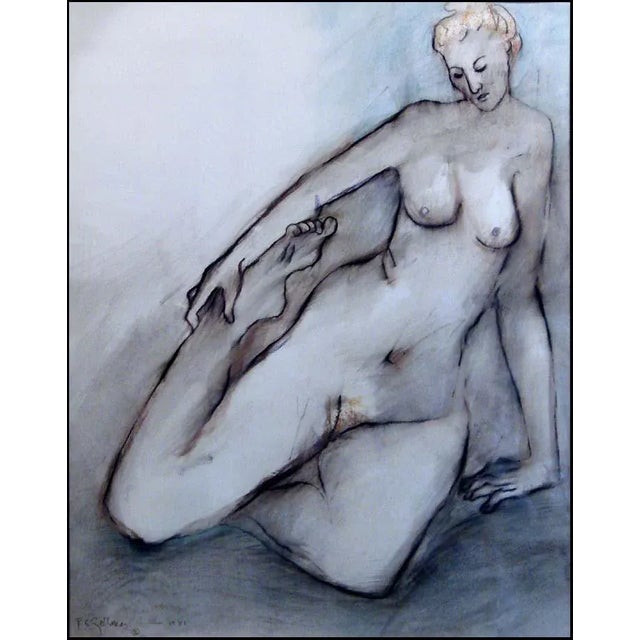 "Untitled" by R.C Gorman Original Pastel on Paper with Custom Frame 1981 Hand Signed by the Artist Image Size: 28" x 22"...