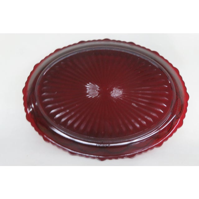 Avon 1876 Cape Cod Collection Ruby Red Oval Serving Plate For Sale - Image 11 of 12
