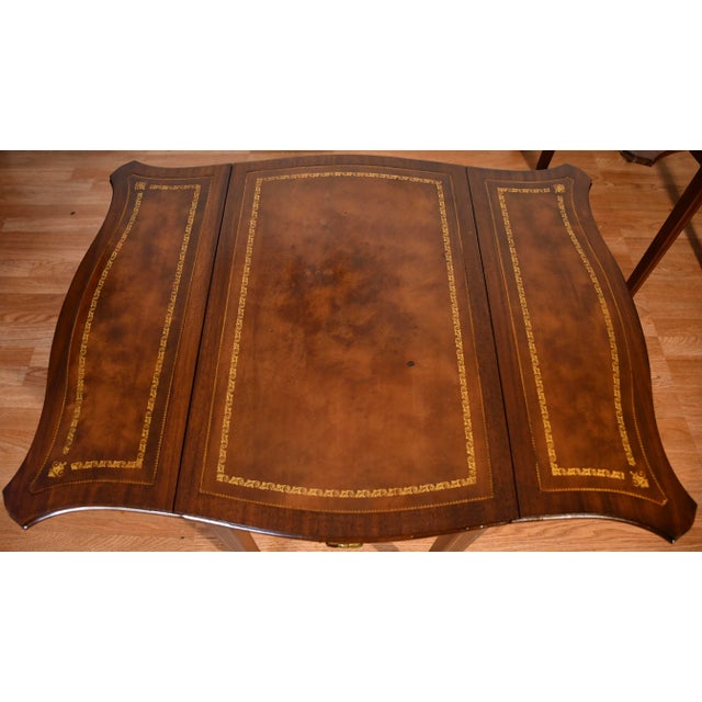 1920 Antique Pair of Columbia Regency Style Mahogany Pembroke Side / End Tables For Sale - Image 18 of 18