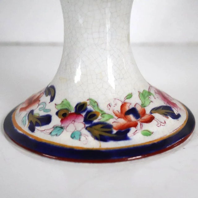 Ceramic English Attributed to William Brownfield & Sons Ironstone Pottery Imari Style Tazzas - A Pair For Sale - Image 7 of 9