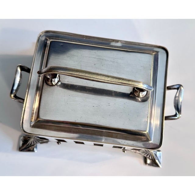 Art Nouveau Silver-Plated Butter-Dish with Satin-Finished Glass Insert from Moritz Hacker, Vienna, Austria, 1910s For Sale - Image 13 of 18
