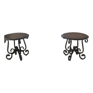 Matching Round End Tables – Steve Silver Crowley – Dark Cherry For Sale