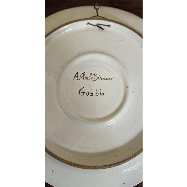 Ceramic Painted Ceramic Dish by A. Del Bianco for Gubbio, 1920s For Sale - Image 7 of 8