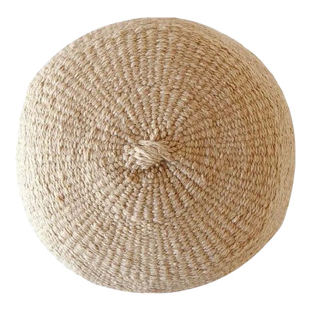 Round Cushion - Beige (L) For Sale