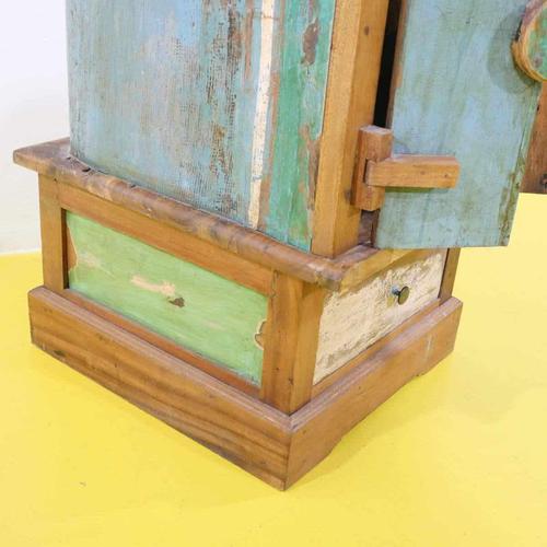 Wooden Bookcase with Glass Door and Painted Boat Section For Sale - Image 12 of 18