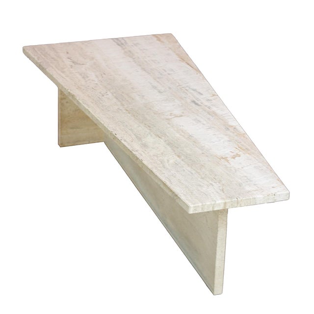 Architectural Trapezoid Travertine Coffee Table, 1970s For Sale - Image 11 of 11