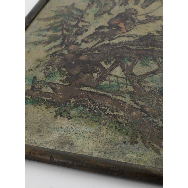 Beautiful and rare 1960s model 102 ‘Chinois’ wall plaque by Phillip and Kelvin LaVerne. This acid etched and patinated...