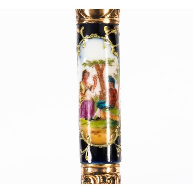 Antique French Gold Plate and Porcelain Walking Sword Stick, 1800s For Sale - Image 9 of 18