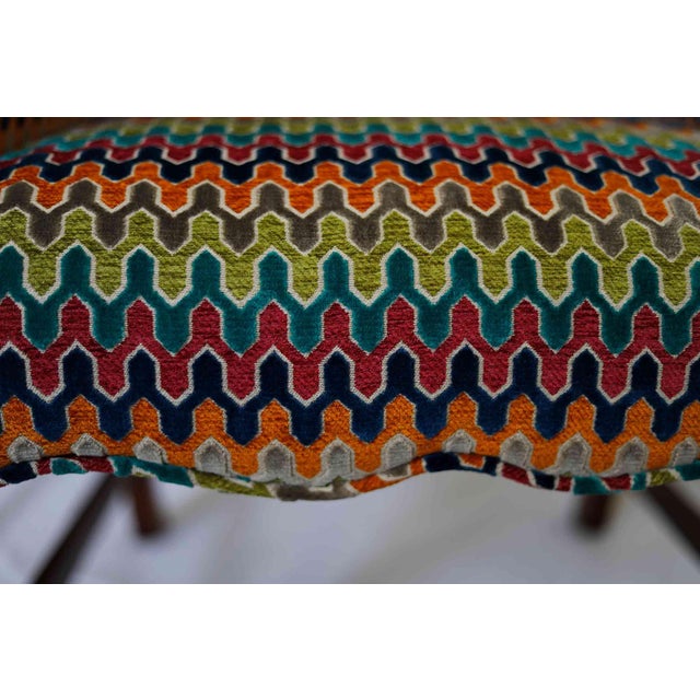 Vintage Wingback Armchair With Hamilton 'Sidewinder Confetti' Upholstery For Sale - Image 4 of 12