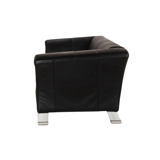 Model 322 3-Seater Sofa in Black Leather from Rolf Benz For Sale - Image 9 of 10