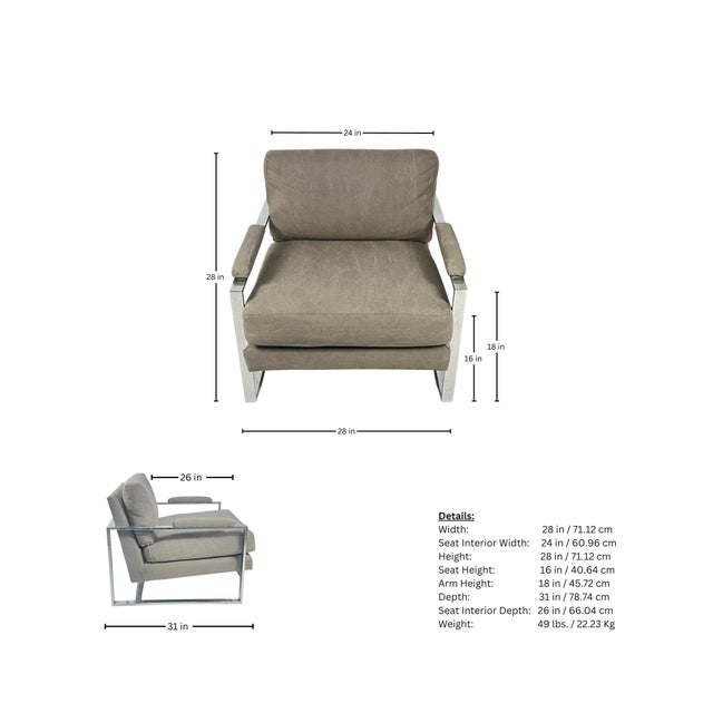 Rare Vintage Chrome Lounge Chair After Milo Baughman For Sale In Miami - Image 6 of 6