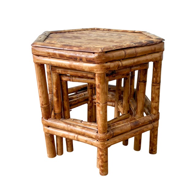 Vintage Graduated Bamboo Plant Stands, Set of 3 – Hollywood Regency / Coastal / Organic Modern For Sale In Houston - Image 6 of 10