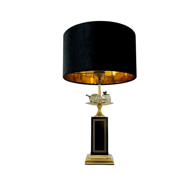 Hollywood Regency Table Lamp with Glass Fruit from Maison Charles, France, 1970s For Sale - Image 4 of 10