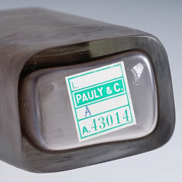 Tan Napoleone Martinuzzi for Alfredo Barbini Art Glass Vase 1962 For Sale - Image 8 of 8