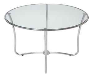 Bauhaus Round Glass Coffee Table, 1930s