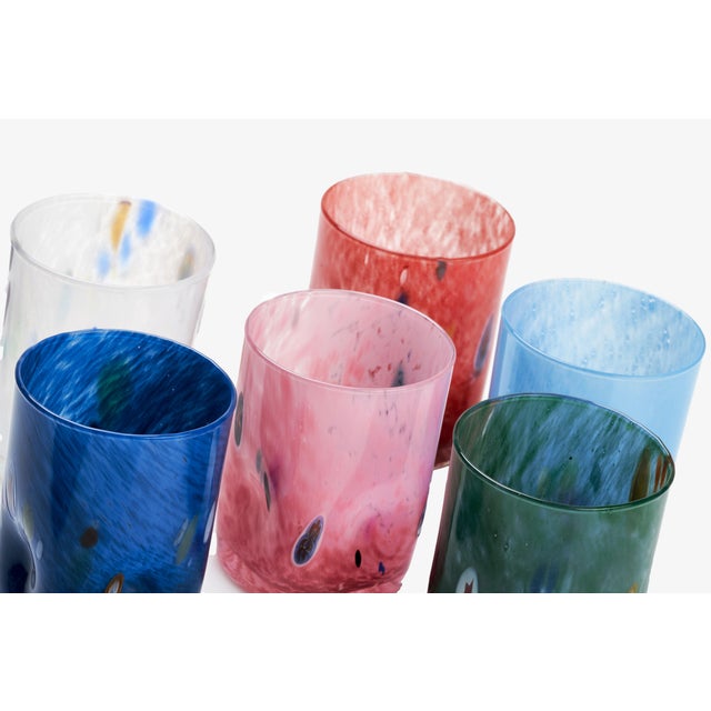 Vintage Italian Murano Glass Water Glasses by Mariana Iskra for Ribes, 2010, Set of 6 For Sale - Image 11 of 12
