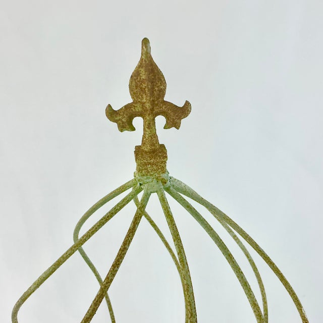 1940s Vintage French Neoclassical Iron Fluer De Lis Monumental Topiary Frames - Set of 3 For Sale - Image 14 of 18