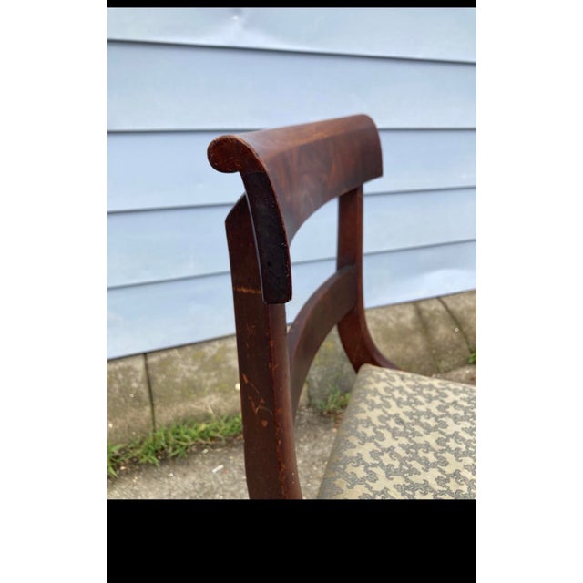 1940s 19th Century Regency Style Flame Mahogany Dining Chairs For Sale - Image 5 of 6