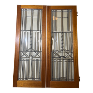 Deco Inspired Leaded and Beveled French Doors