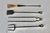 Zeckos Style Wrought Iron Five Piece Fireplace Tool Set Barley Twist Detail Vintage Mid-Century For Sale - Image 15 of 15