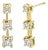 14K Yellow Gold 1/2 Cttw Round Diamond 3 Stone Graduated Linear Drop Past, Present and Future Stud Earrings (H-I Color, SI1-SI2 Clarity) - 2 Pieces For Sale