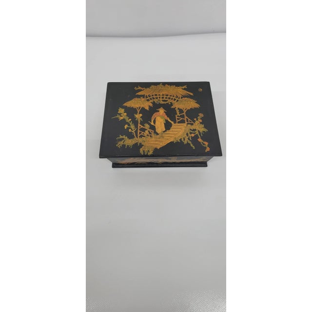 Black 1920s Vintage Black Asian Box For Sale - Image 8 of 8
