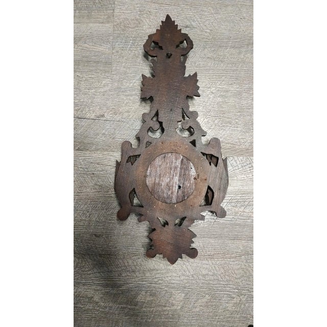 1879 Antique Weather Station Barometer & Thermometer With Hand-Carved Wooden Quails For Sale - Image 4 of 12