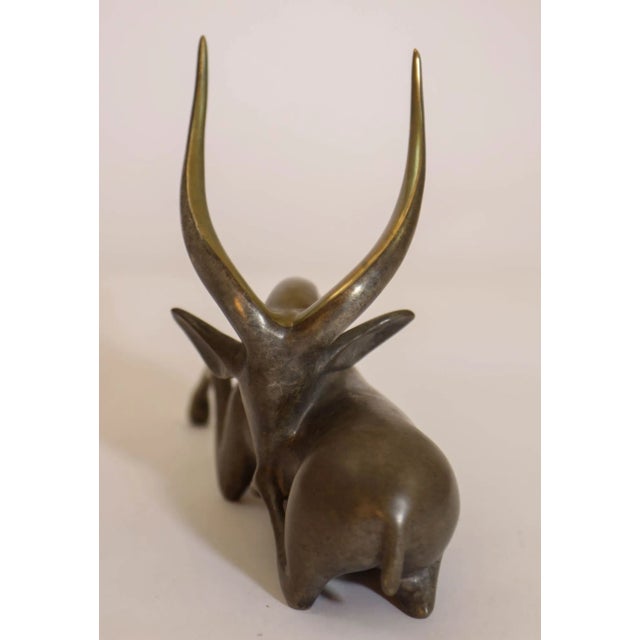 Metal Loet Vanderveen Bronze Sculpture of a Gazelle Signed Numbered Limited Ed. For Sale - Image 7 of 12