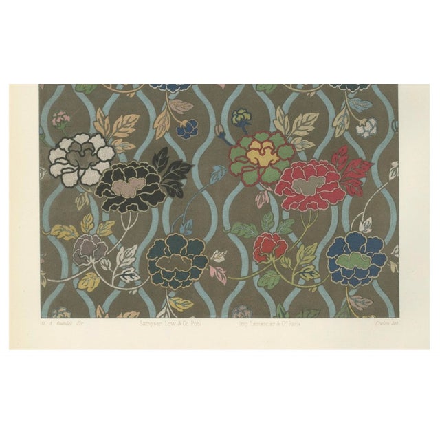 G. A. Audsley, Japanese Floral Textile Pattern Print, 1882, Paper For Sale - Image 4 of 4