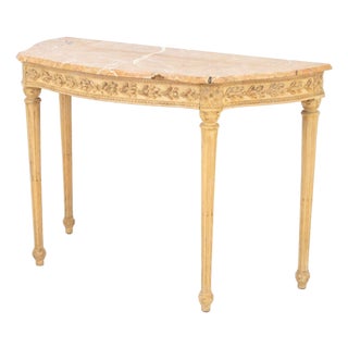 Neoclassical Style Demilune Console Table For Sale