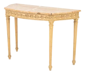Neoclassical Style Demilune Console Table